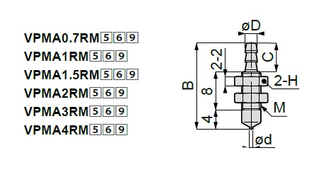 Vacuum Pad, Standard Small Type, VPMA, Barb Fitting Type 