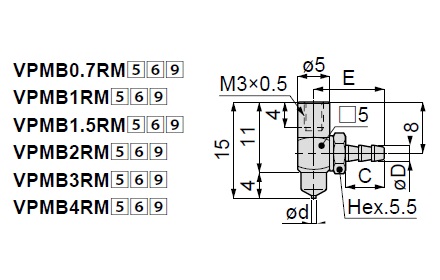 Vacuum Pad Standard Small Type VPMB Barb Fitting Type 