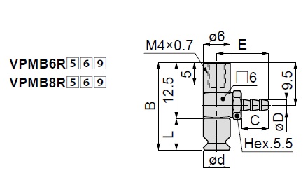 Vacuum Pad Standard Small Type VPMB Barb Fitting Type 