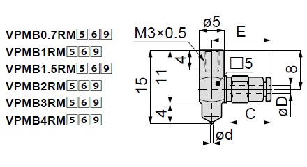 Vacuum Pad Standard Small Type VPMB One Touch Fitting Type 