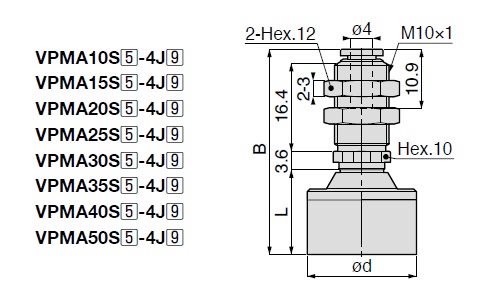 Vacuum Pad, Sponge Small Type, VPMA, One Touch Fitting Type 