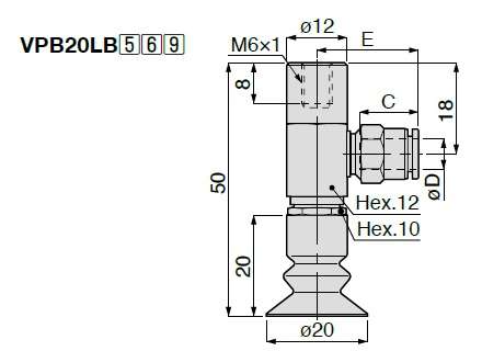 Vacuum Pad, Soft Bellows Type, VPB, One Touch Fitting Type 