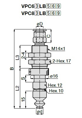 Vacuum Pad, Soft Bellows Type, VPC, One Touch Fitting Type 