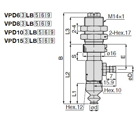 Vacuum Pad, Soft Bellows Type, VPD, Barb Fitting Type 