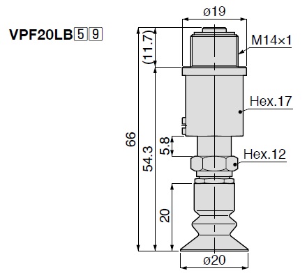 Vacuum Pad, Soft Bellows Type, VPF 