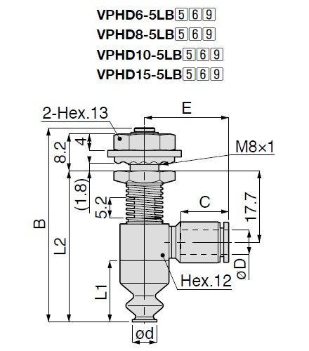 Vacuum Pad Soft Bellows VPHD One-Touch Fitting 