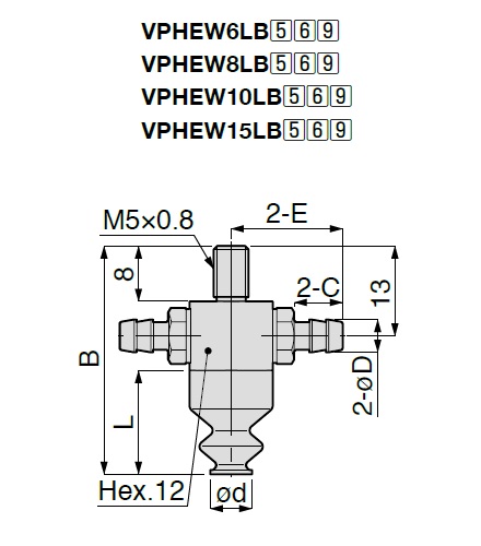 Vacuum Pad, Soft Bellows Type, VPHEW, Barb Fitting Type 