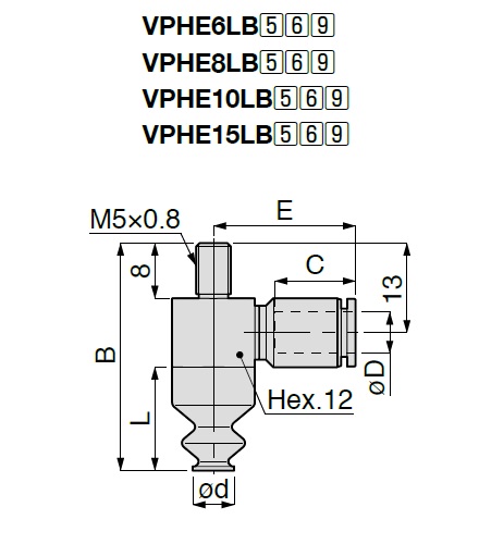 Vacuum Pad, Soft Bellows Type, VPHE, One Touch Fitting Type 