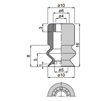 Vacuum pad, bellows type, pad rubber: related images