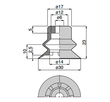 Vacuum pad, bellows type, pad rubber: related images