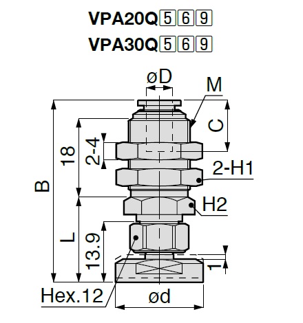 Vacuum Pad Suction Mark Prevention Type VPA One Touch Fitting Type 