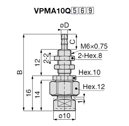 Vacuum Pad Suction Mark Prevention Type VPMA Barb Fitting Type 