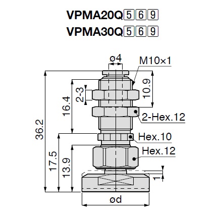 Vacuum Pad Suction Mark Prevention Type VPMA One Touch Fitting Type 