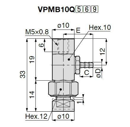 Vacuum Pad Suction Mark Prevention Type VPMB Barb Fitting Type 