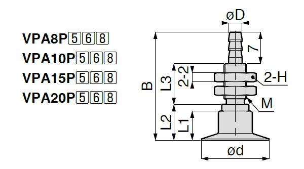 Vacuum Pad Thin Type VPA Barb Fitting Type 