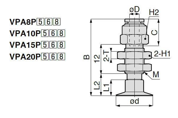 Vacuum Pad - Thin Type - VPA - One Touch Fitting Type 