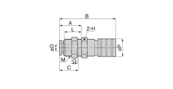 Light coupling E3/E7 series socket, bulkhead, straight: dimensional drawing