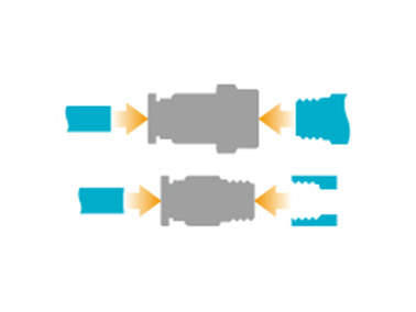 Connection between screw and tube