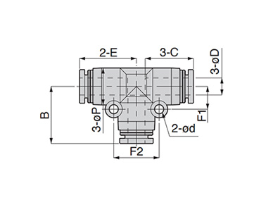 PE dimensional drawing