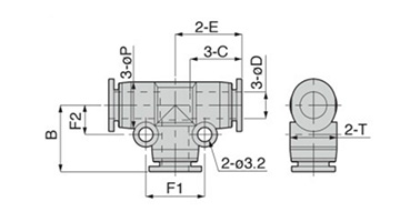 Dimensional drawing of Mini Type PE