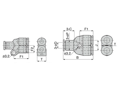 Dimensional drawing of Mini Type PY