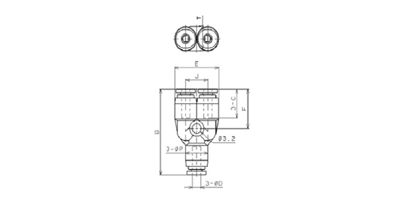 Dimensional drawing of current PY3M