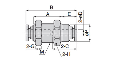 Dimensional drawing of Mini Type PM