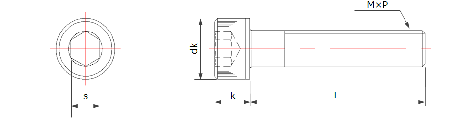 Hex socket head cap screw (fully-threaded / partially threaded) [1 to 500 pcs., 7 types of materials, 21 types of surface treatment]: Related images