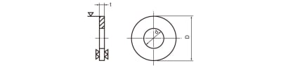 Drawing of round washer, Whitworth