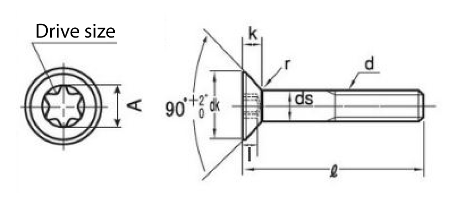 TORX Bored Plate Bolt (TORX plate cap) (new JIS) Nissan-Made Screw 