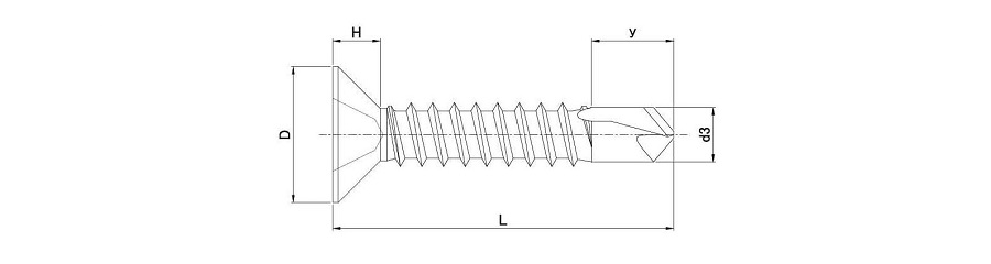 Pierce Flat Head Screw 