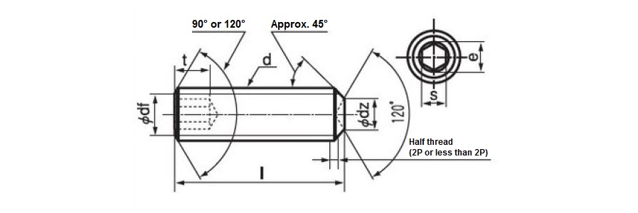 Hexagon Socket Set Screw, HS Bar Tip, by HOEI 