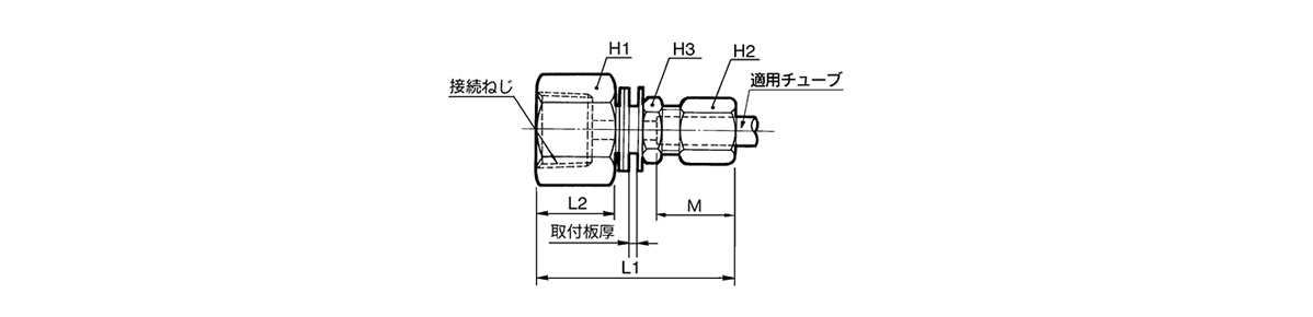 Bulkhead Connector DEF outline drawing 