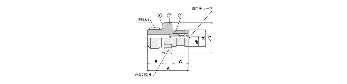 Barb Fitting M-3AU-2 and M-5AU-2 outline drawing 