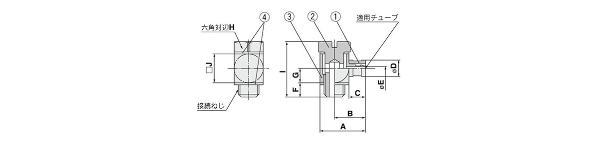 Barb Elbow M-3ALU-2 and M-5ALHU-2 outline drawing 