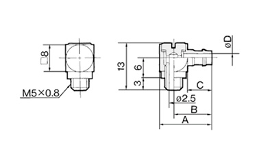 Barb Elbow For Nylon Tubes M-5ALN-4, -6 - Barb Elbow For Soft Tubes M-5ALU-3, -4, -6: related images