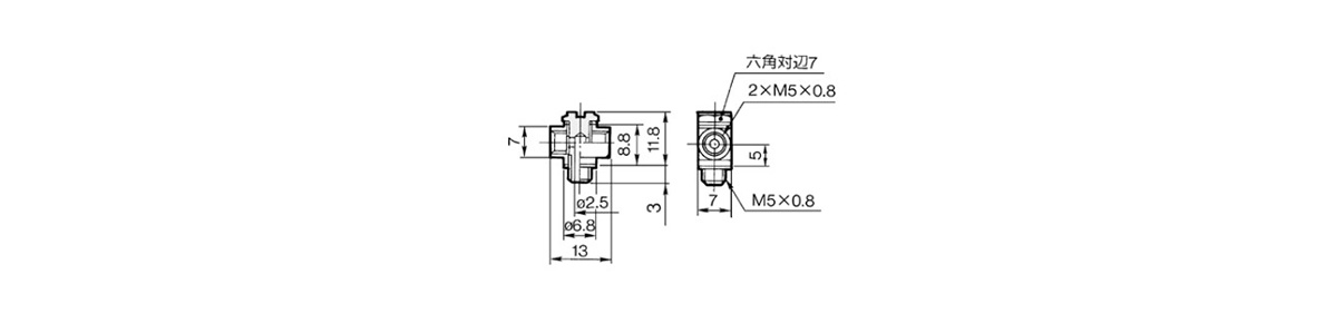 Universal Tee MS-5UT outline drawing 