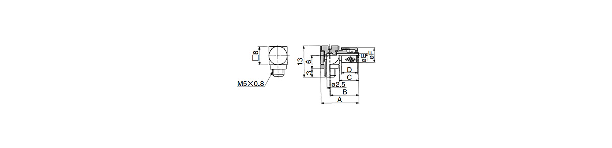 Hose Elbow 10-M-5HL-4, -6 outline drawing 