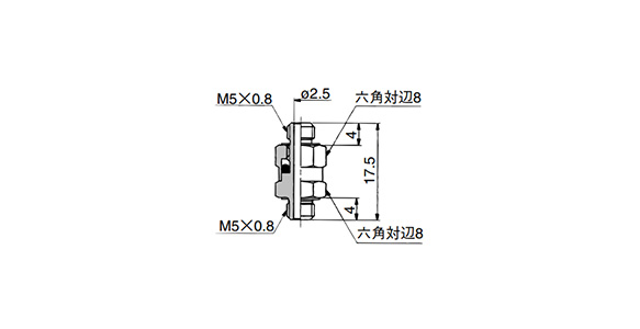 Universal Nipple 10-M-5UN outline drawing 