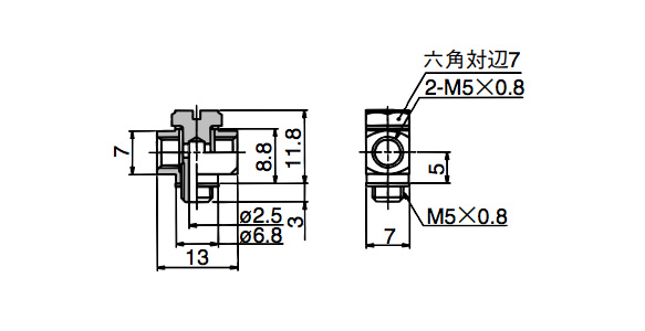 Universal Tee 10-MS-5UT outline drawing 