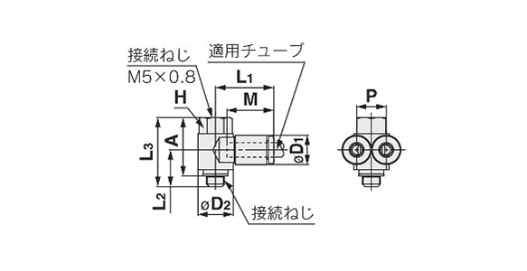 Branch Universal Female Elbow: KQ2ZF (Gasket Seal): Related Images