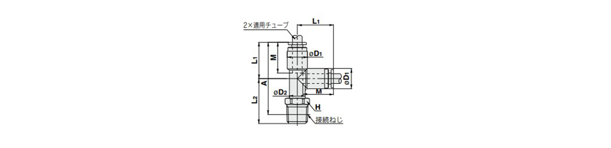 Male Run Tee KPY outline drawing 