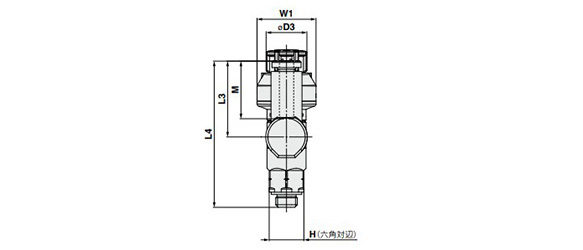 Universal Type dimensional drawing. Seal method: Gasket seal, Thread type: M5, 10-32UNF