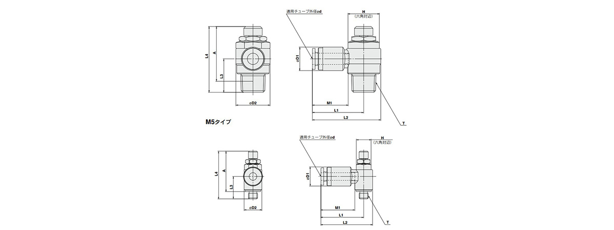 Clean Speed Controller With One-Touch Fittings, Elbow Type, AS-FPQ/FPG Series: related images