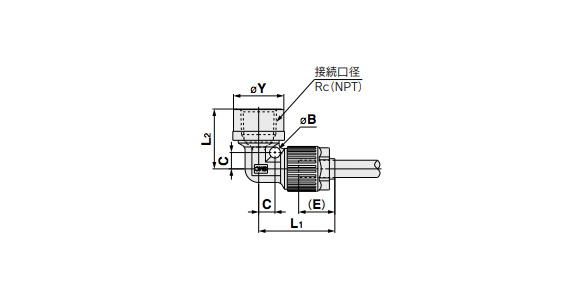 Female Elbow dimensional drawing 