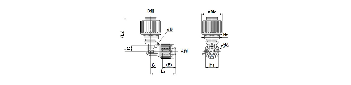 Space Saving Union Elbow, Reducing Type, LQ1E-SS-R Metric Size: Related images