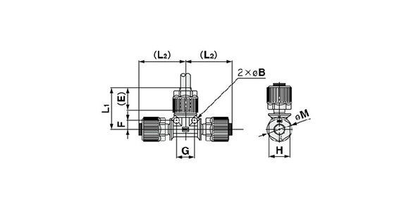 Space Saving Union Tee LQ1T-ST Metric Size: Related images