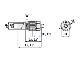 Straight Adapter Inch Size Dimensional Drawing 