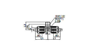 Male Branch Tee Dimensional Drawing 