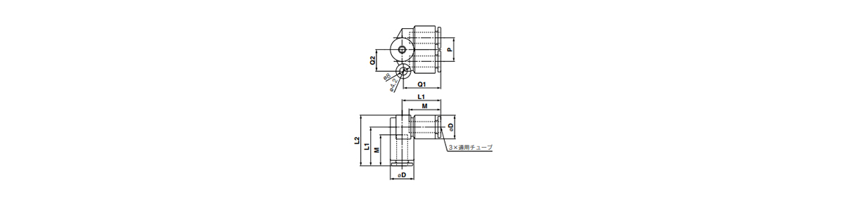 Branch Union Elbow: KGLU outline drawing 